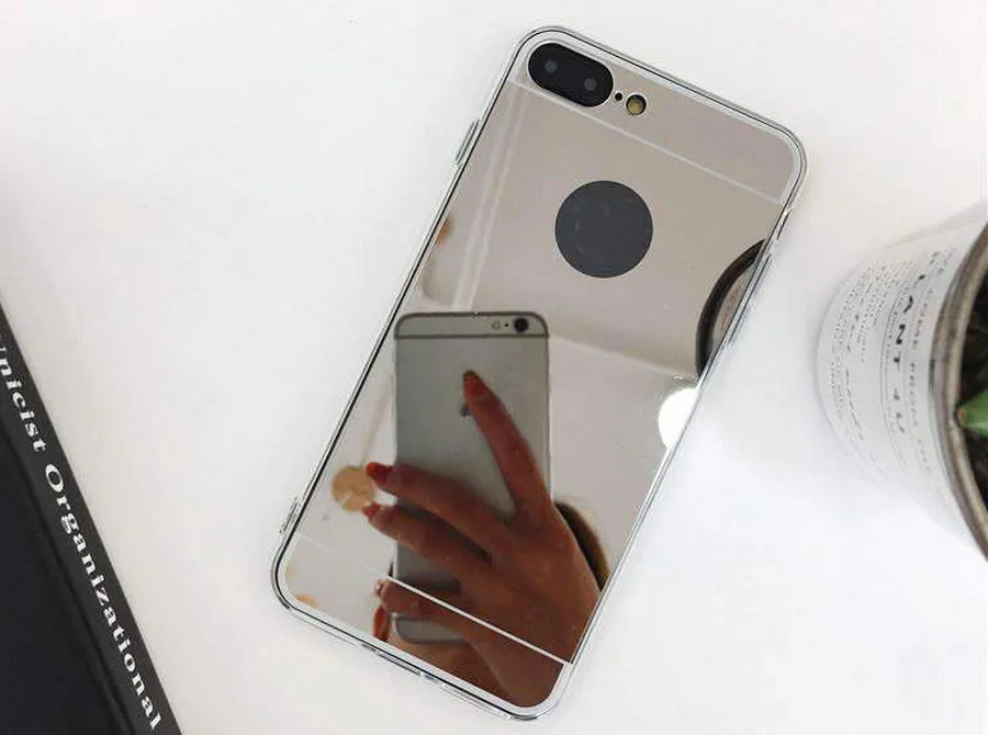 100 шт зеркальный чехол для телефона iphone 7 8 6s 6 plus X XR XS Max мягкий ТПУ противоударный чехол для samsung Note9 Note8 S8 S9 Plus