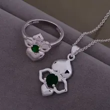 Высокого качества серебряные ювелирные изделия ожерелье кольцо WT-454