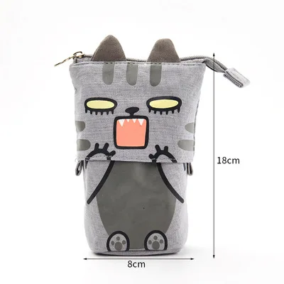 Большой милый чехол карандаш с котом собакой на молнии Kawaii стандартный пенал для