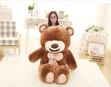 stuffed toy huge 150cm brown teddy bear plush toy bowtie smile bear doll,soft hugging pillow, birthday gift Xmas gift d2498