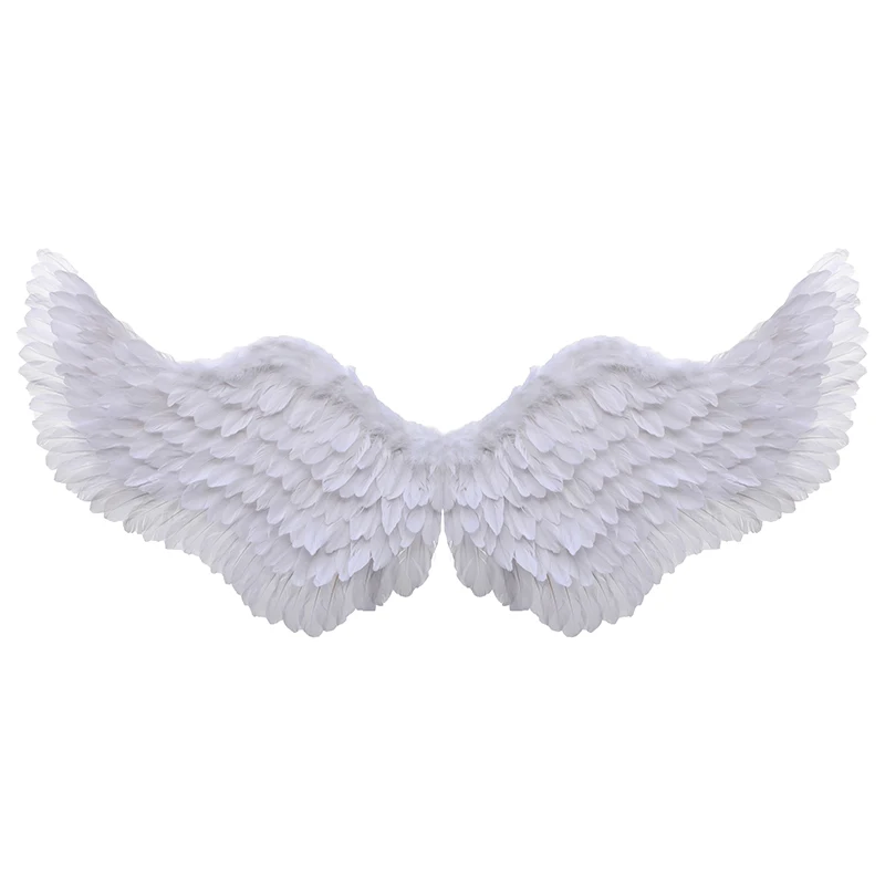 

Customized beautiful pure white angel wings 140*60cm Large creative props for Wedding Birthday Party Halloween decorations