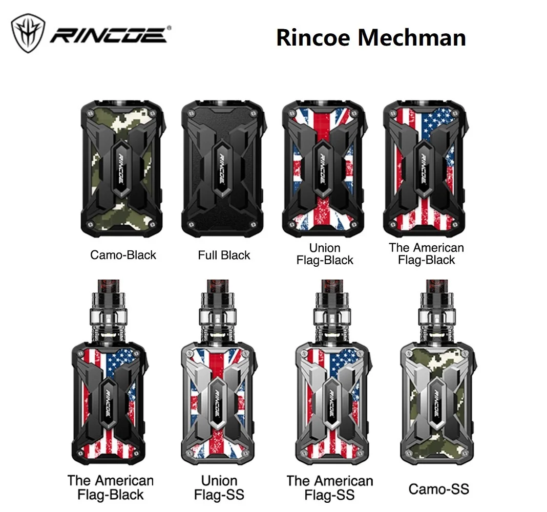 

228W Rincoe Mechman Kit 4.5ml Mesh Tank Power by 18650 Battery No Battery Vape Vaporizer Vs Drag 2/ luxe Kit/ Drag nano