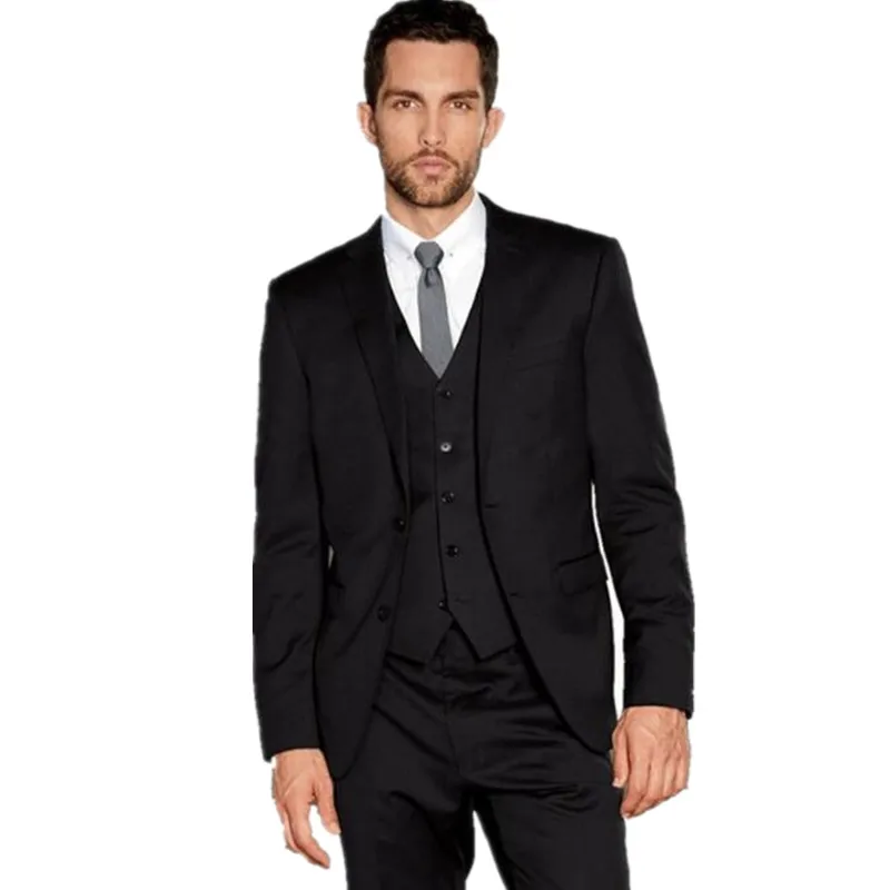 Black Men Wedding Suit tuxedos elegant Formal Dress Business Suits tailor made Groom Tuxedos