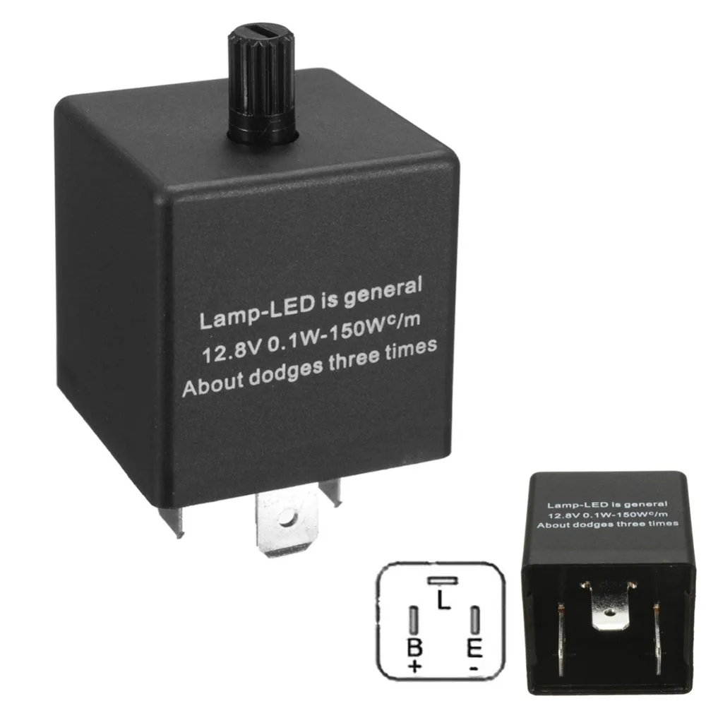 New 12V 3 Pin LED Adjustable Car Flasher Flash Relay For ...