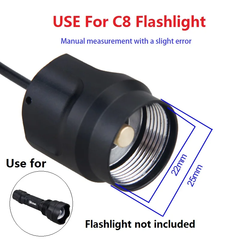 

Pressure Switch Controller for C8 Flashlight Torch Light Rat Tail Switch Please check the size and model when you purchase