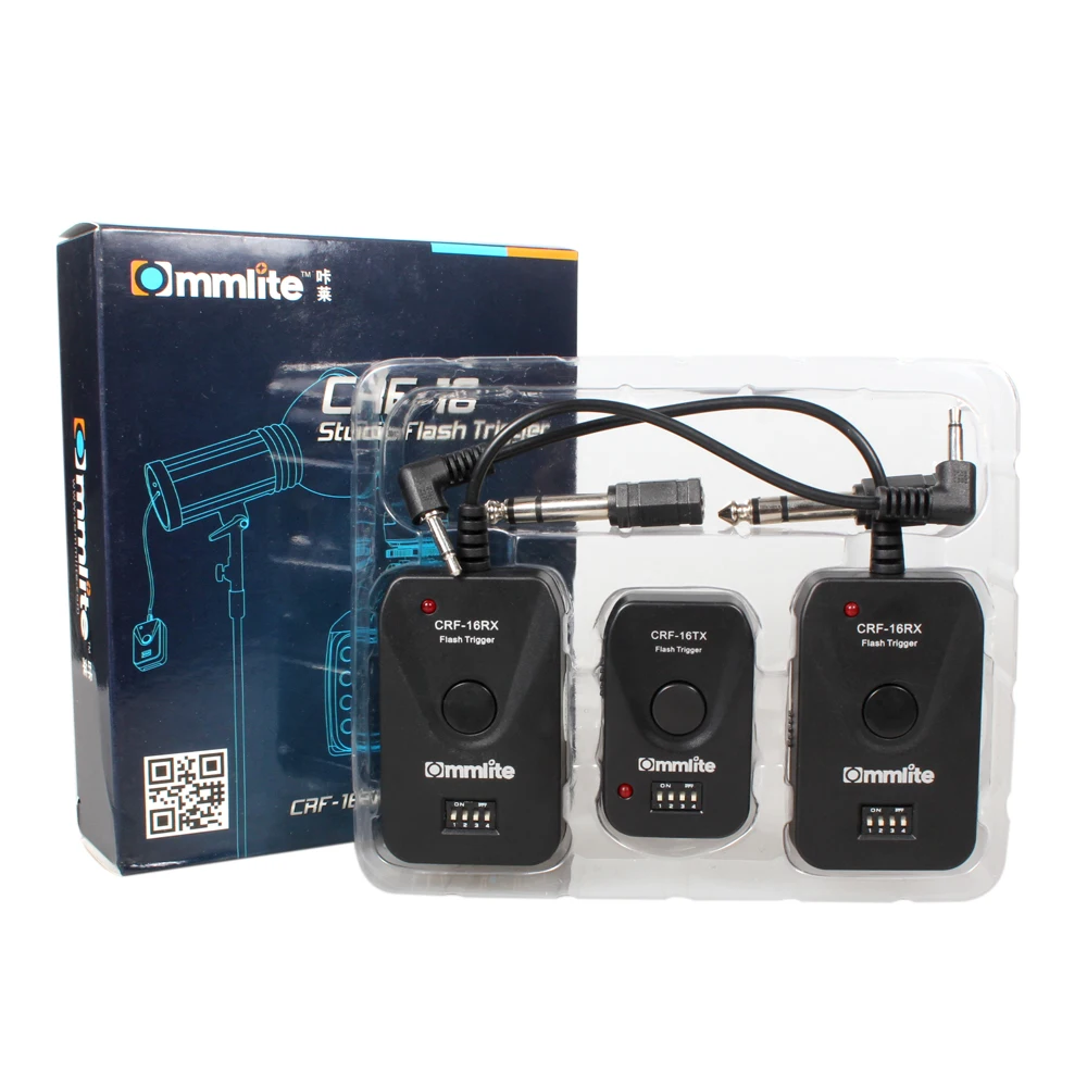 

New Commlite Wireless 16-Channel Radio Flash Trigger Kit for Strobes 1 Transmitter 2 Receiver for All Cameras and Studio Flashes