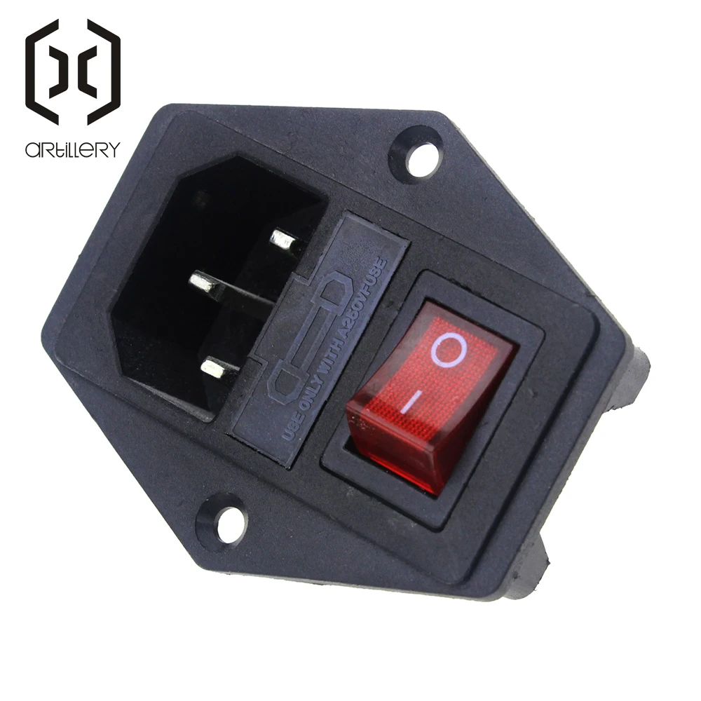 

15A 250V Power Switch AC Part For Makerbo Ultimaker 3 in 1 Fuse Supply Socket 3D Printers Parts