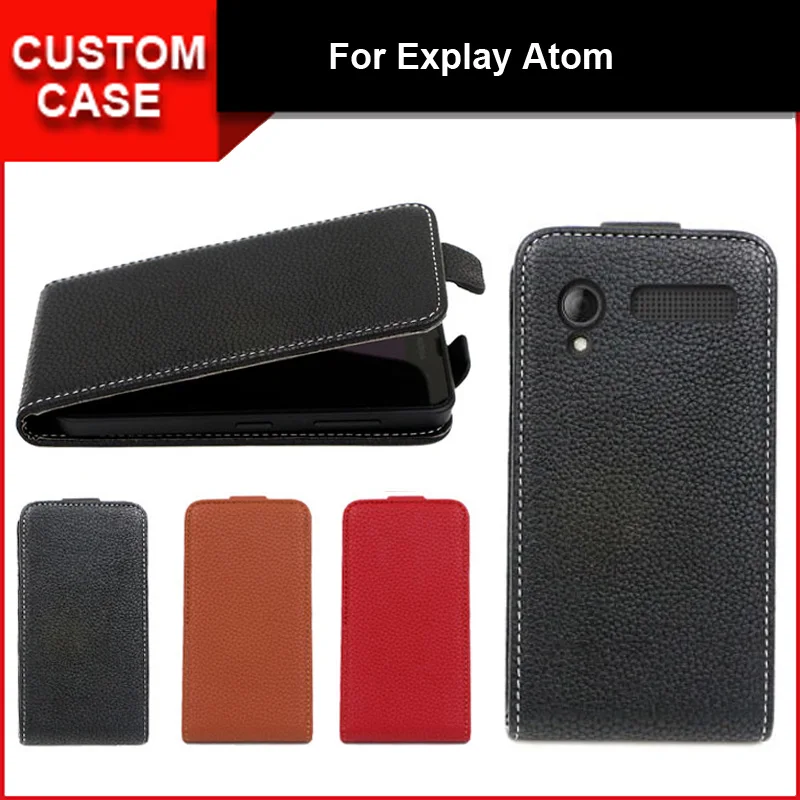 

Luxury flip vertical cover bag flip up and down PU Leather Case for Explay Atom, free gift