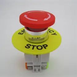 Красный гриб крышка 1NO 1NC DPST аварийный стоп кнопочный переключатель AC 660 V 10A коммутационное оборудование Лифт защелкивающий