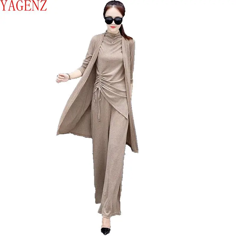 Pièces Longues Vêtements Automne Nouveau Grande Élasticité Ensemble 3 Style Produit creamy Femmes Black coffee Femelle Tempérament Clothing788 white Taille Européen Manches wF0W4qP