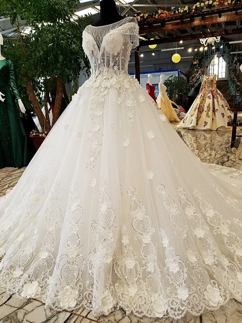 LS81212 свадебное платье кружевные цветыс коротким рукавом иллюзия с 3d цветами o