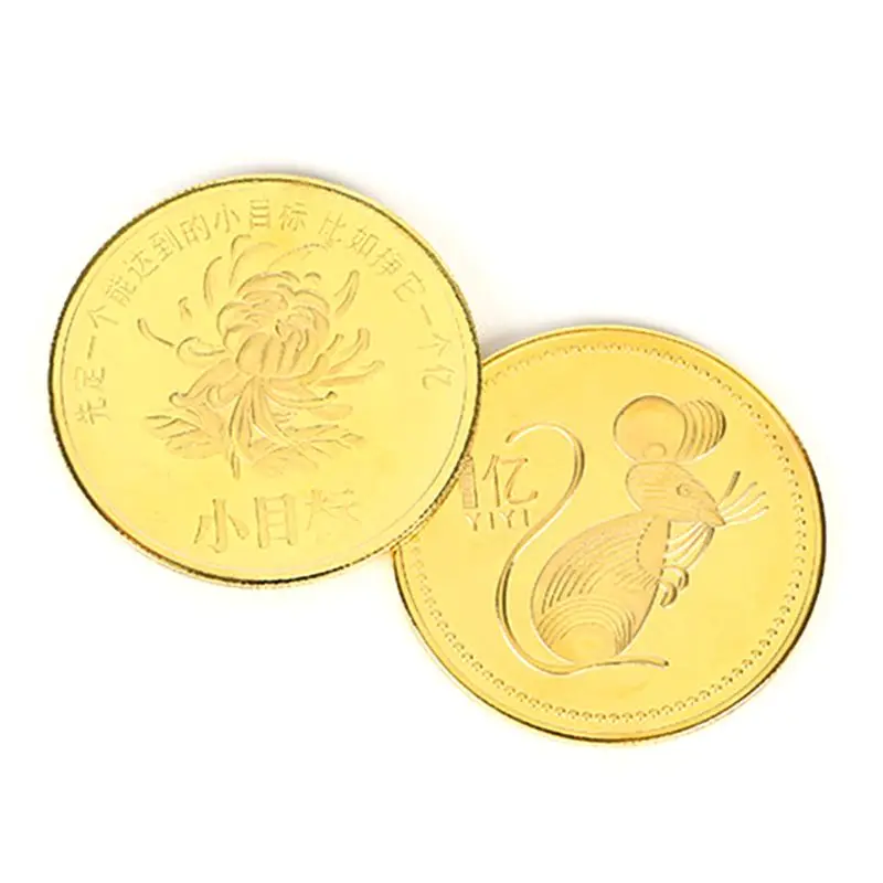 

Souvenir Coin Year of the Rat Commemorative Coin Chinese Zodiac Souvenir Challenge Collectible Coins Collection Art Craft