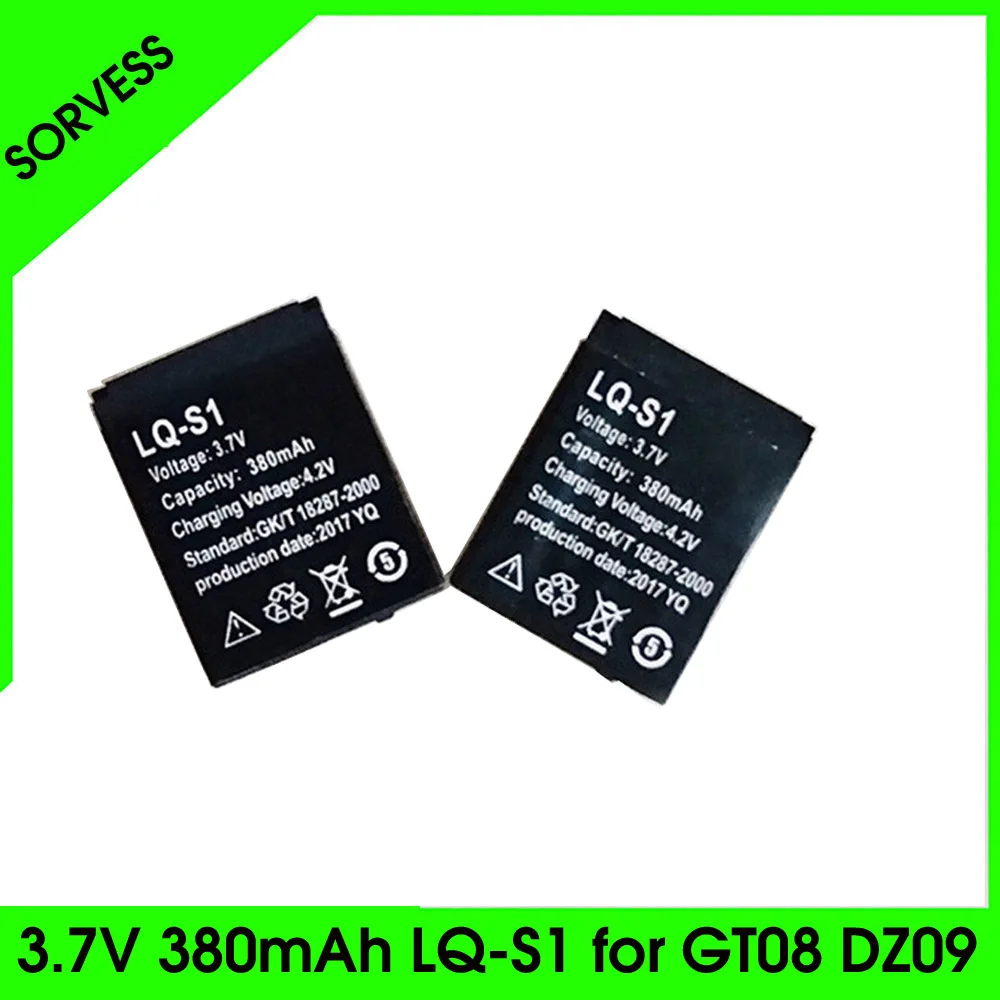 

Sorvess 1-5PCS 3.7V 380mAh Rechargeable Li-ion Lithium Polymer Battery Backup Repacement For DZ09 GT09 A1 W8 V8 X6 Smart Watch
