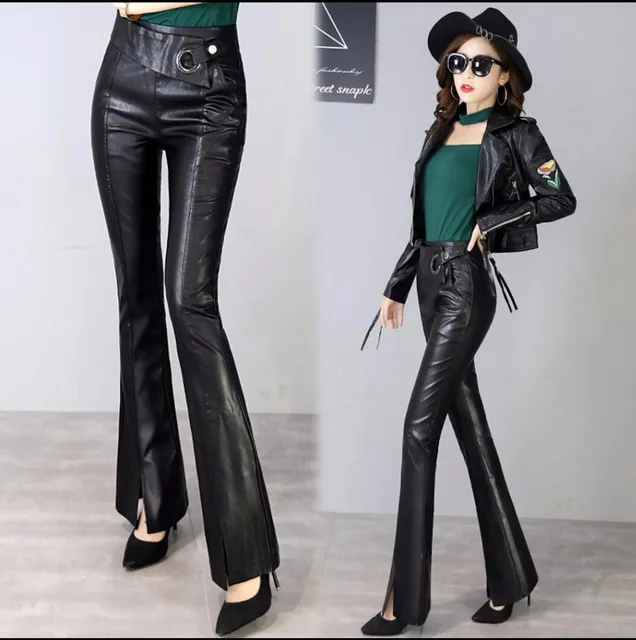 S-2xl 2018 새로운 가을 여성 부츠는 와이드레그 팬츠와 편평한 앞면 스타일을 가지고 있으며, 단단한 패턴 유형과 스팽글, 포켓, 접합하는 장식이 특징입니다.