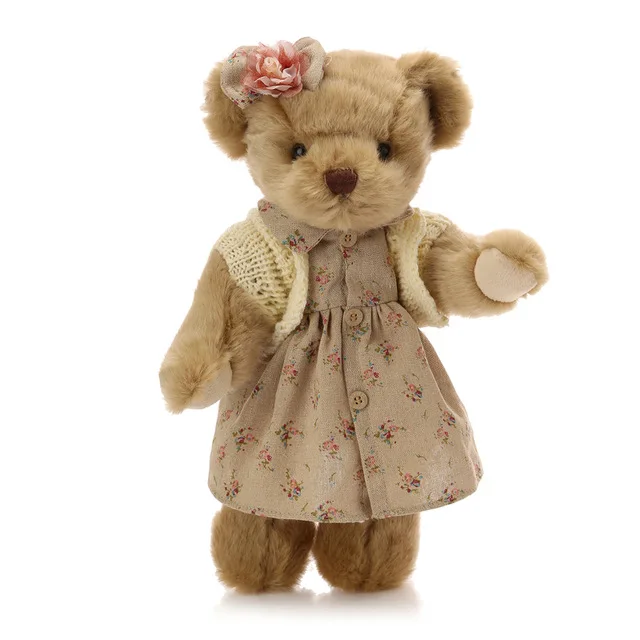 12 дюймов милые Ретро Соединенные пара плюшевые медведи, плюшевый милый медведь куклы детские игрушки, Аппетитный подарок на Рождество на день рождения для детей - Цвет: C