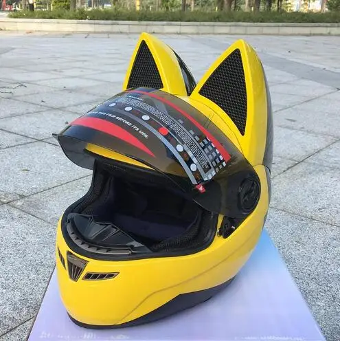 Motorcycle in summer seasons men and women anti-fog helmet cross-country car horns fashion cat ears helmet 06
