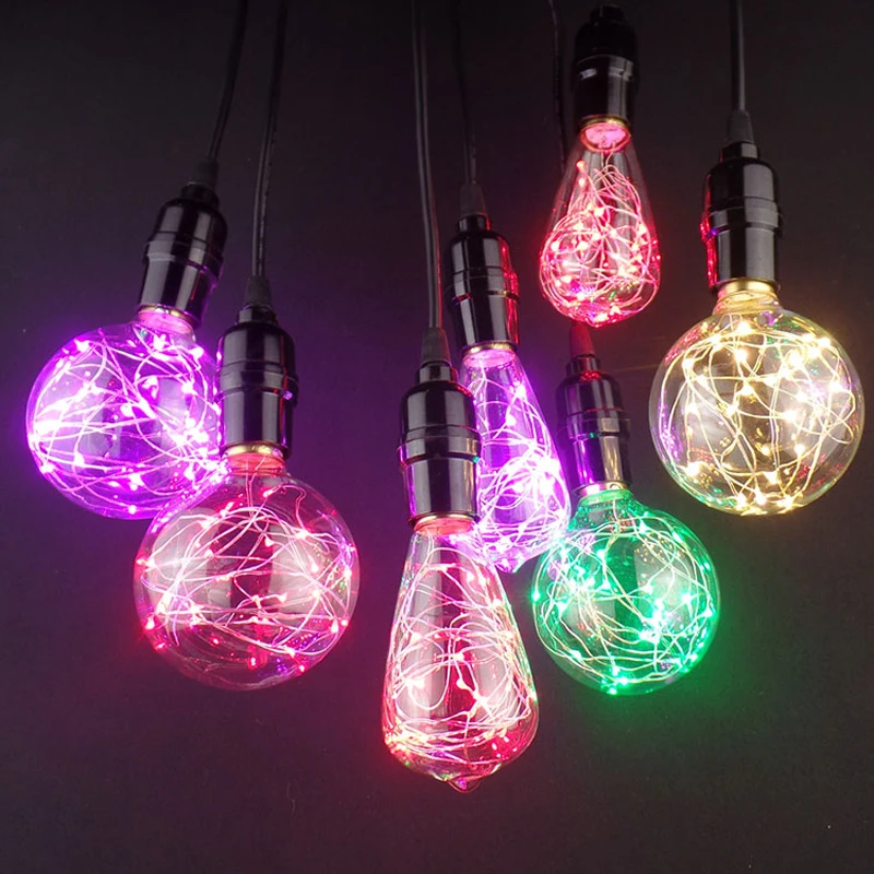 New! E27 Decor Light LED RGB Edison Starry Fairy String ...