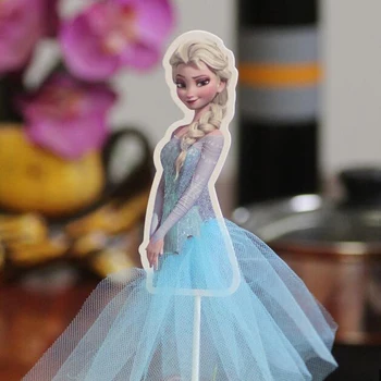 

FROZEN CAKE TOPPER FLAG Kids party - Elsa & Anna, Cake Picks Cake Topper Banner Cake Accessories Party Supplies