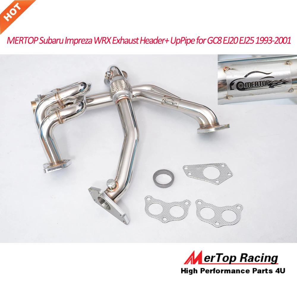 

MERTOP RACE Impreza WRX Exhaust Header+ UpPipe for GC8 EJ20 EJ25 1993-2001