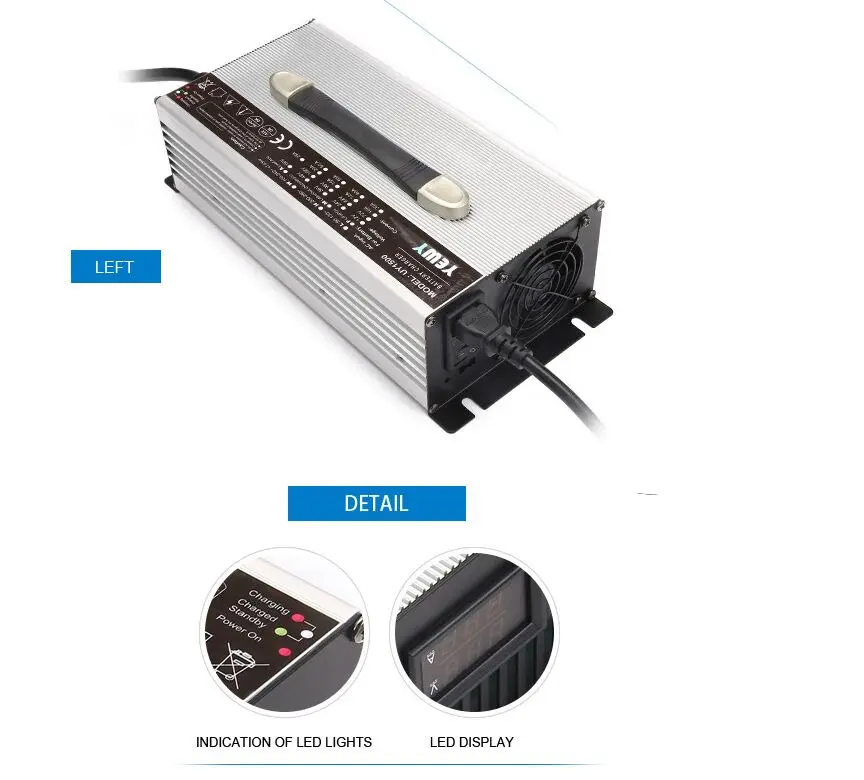 24V 60A Lifepo4/lead acid/lithium ion battery charger 2000W with LCD