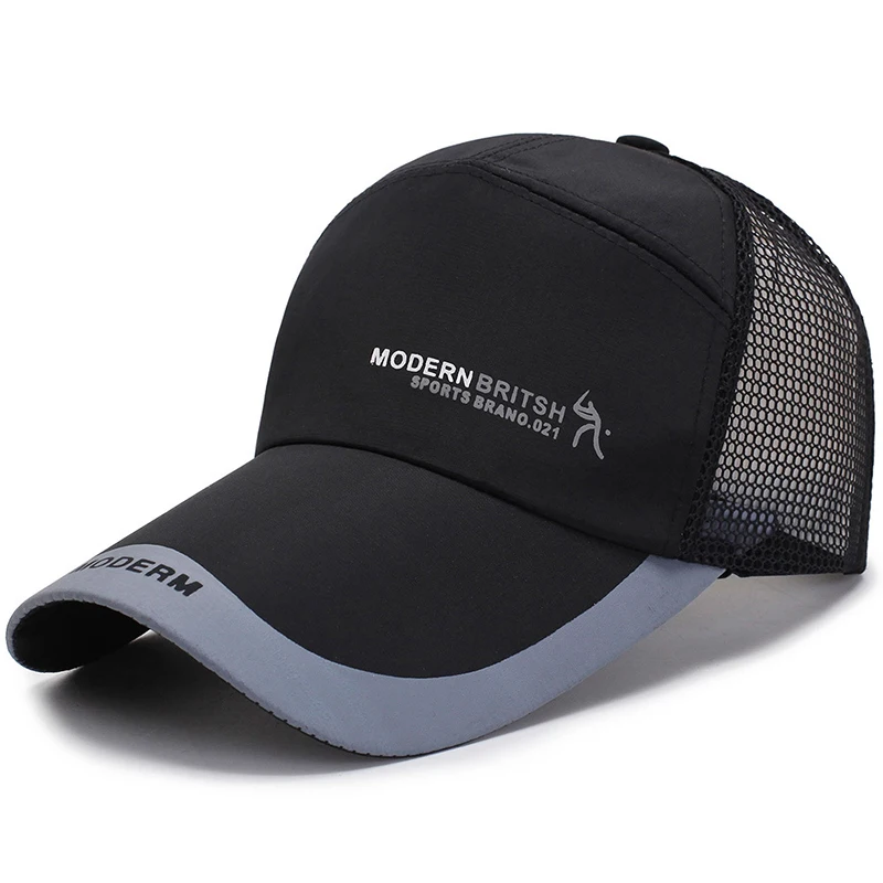 Men Women Golf Sunshade Breathable Baseball Mesh Hat Sport Quick-drying Sunscreen Cap Hip-Hop Adjustable Canvas Fishing Hat P14 2