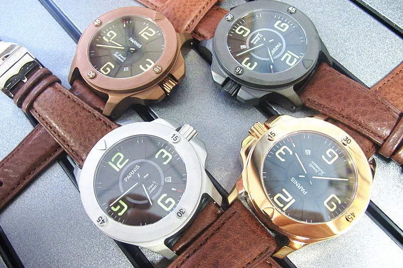 47mm Parnis Fashionable 21 Jewels Automatic Sapphire Crystal Watch with 4 Colors