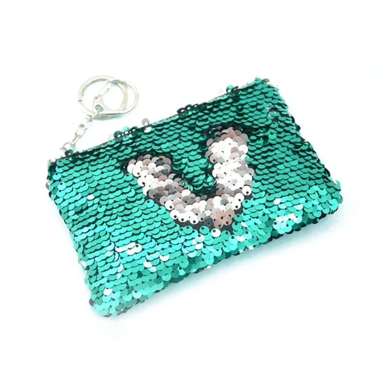 Cute Girls Portable Keychain Sequins Change Purse Bag Mini Creative
