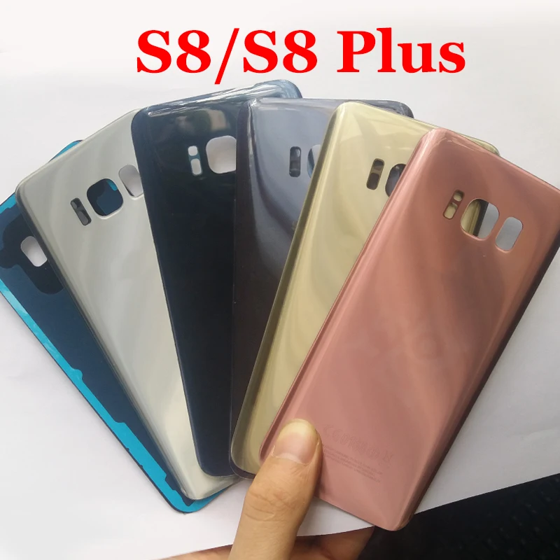 

For Samsung Galaxy S8 G950 G950F S8 Plus G955 G955F Back Battery Glass Cover Rear Door Panel Housing Case With Adhesive Sticker