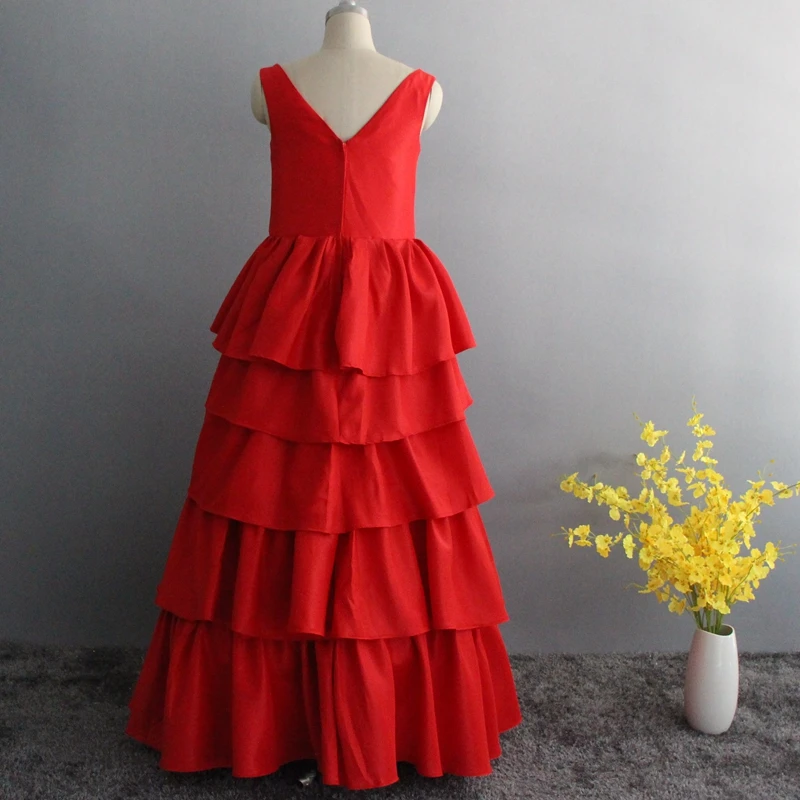 New Arrival V Neck A-Line evening dresses long Red ever pretty abendkleider 2019 Robe de soiree Formal dress Party gowns