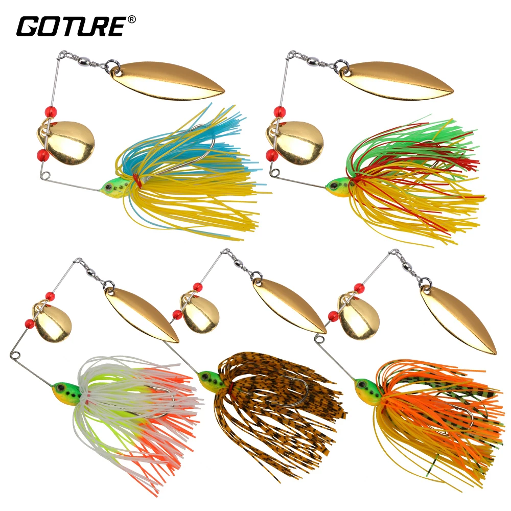 Goture 5 pcs/lot Spinner Fishing Lure Spinner Bait Spoon Fresh Water  Shallow Water Bass Killer Spinnerbait Lures - AliExpress