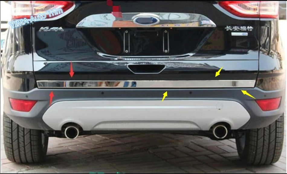 

Lapetus Car Styling Rear Tail Behind Trunk Strip Cover Trim Fit For Ford Kuga / Escape 2013 2014 2015 / Stainless Steel