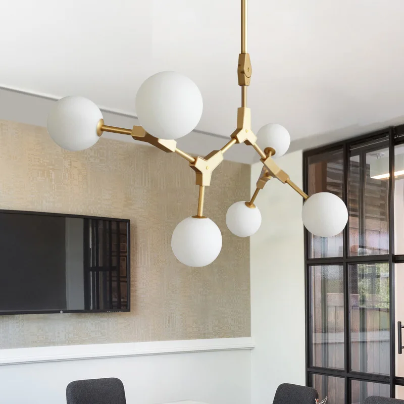 

Magic Bean Pendant Lights Golden Iron Branches Hang Lighting Lamps Living Room Lamps American Art Restaurant Bar Bedroom