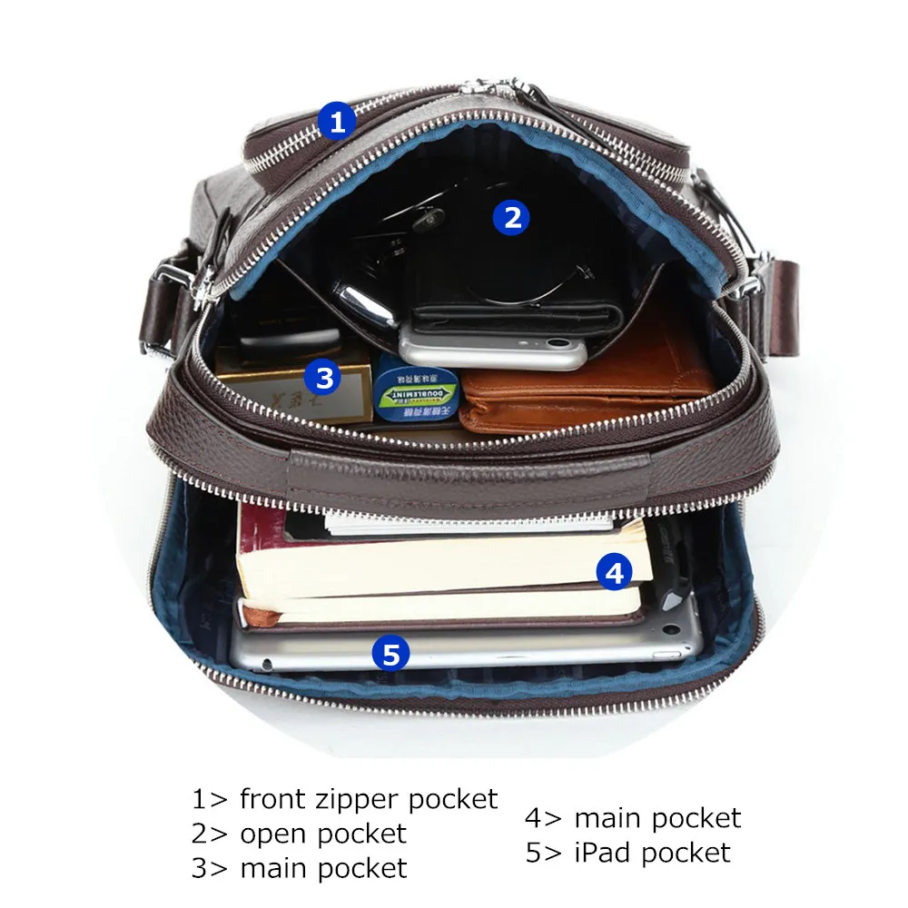 BISON DENIM Genuine Leather Men's Bag Business Shoulder Crossbody Bag Christmas Gift designer handbags N2333-1 mens messenger bag mens leather bag