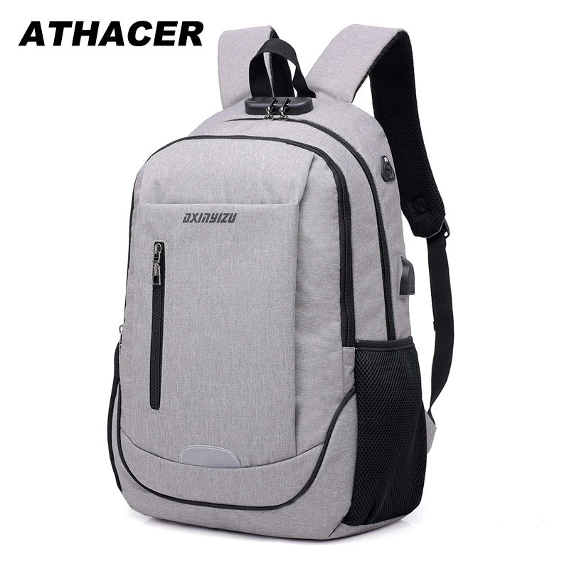 Athacer USB зарядка водонепроницаемый рюкзак сумка для ноутбука Мужская Анти Вор