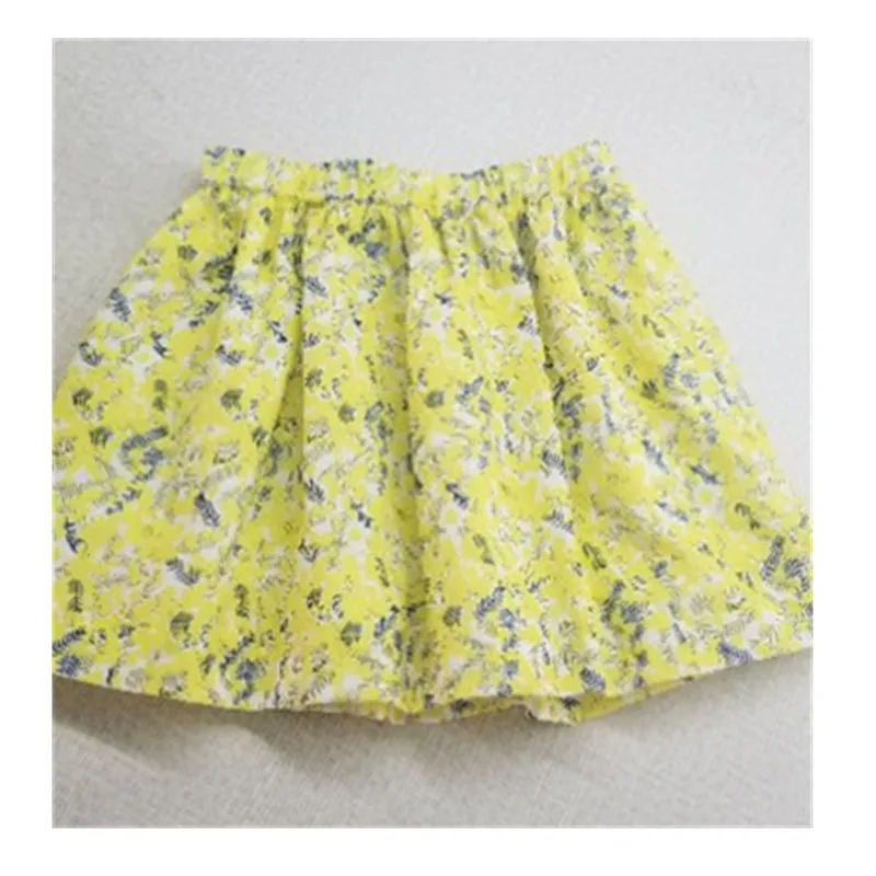 sweet baby girls skirt summer yellow floral kids skirts