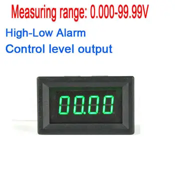 

DC 0-100V voltage Alarm High-Low set Digital Voltmeter led indication monitor tester W Buzzer 5V 12v 24v battery volt meter