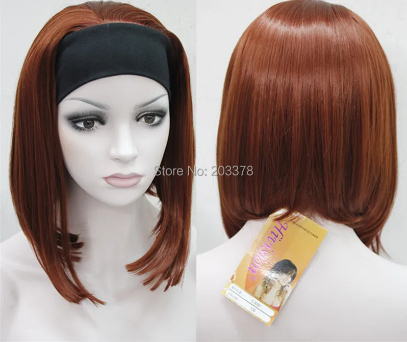 Half Wig Ladies' 3/4 Wig With headband Straight Synthetic Hair wigs