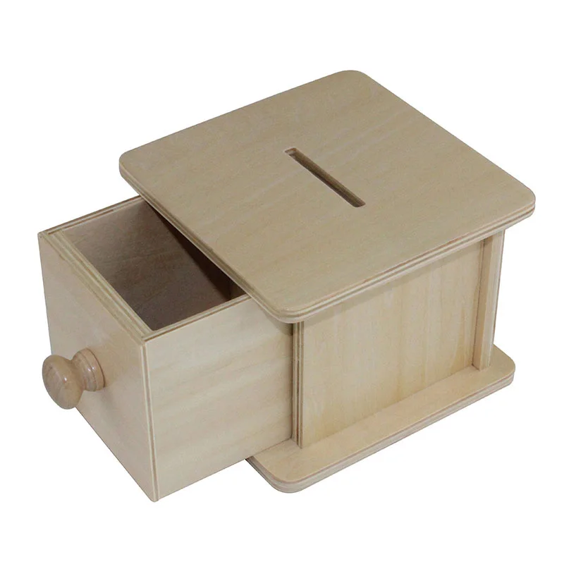 Montessori infant Toy Baby Wood Coin Box Piggy Bank Learning Educational Preschool Training Brinquedos Juguets 24 months toys