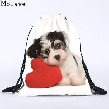 

Unisex Drawstring Backpack Women Fashion Dog Cute Printing Beam Port Female Casual Shopping Travel Beach Bag La Mochila Apr26