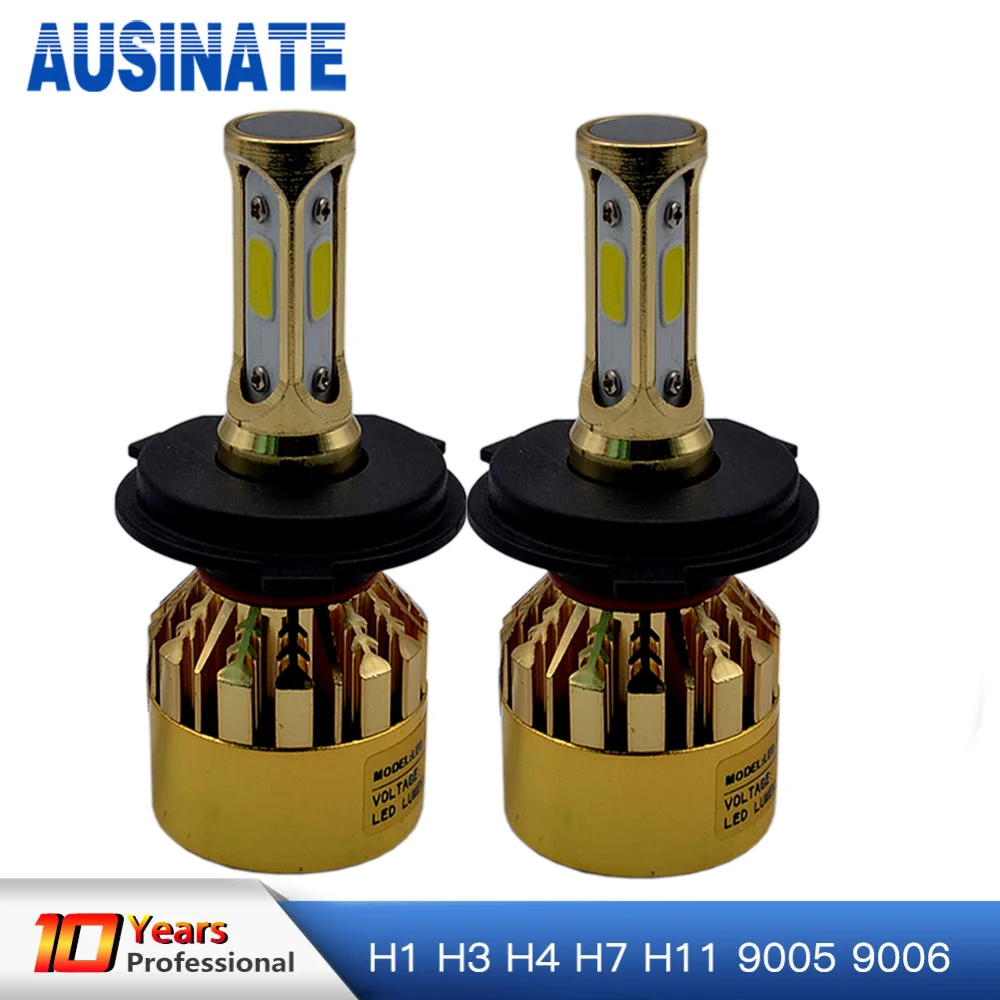 

H4 LED Headlights Bulb 3 Sides COB Chip High Low Beam 6500K 72W 8000LM For Ford Audi Toyota Kia Chevrolet Mazda Honda