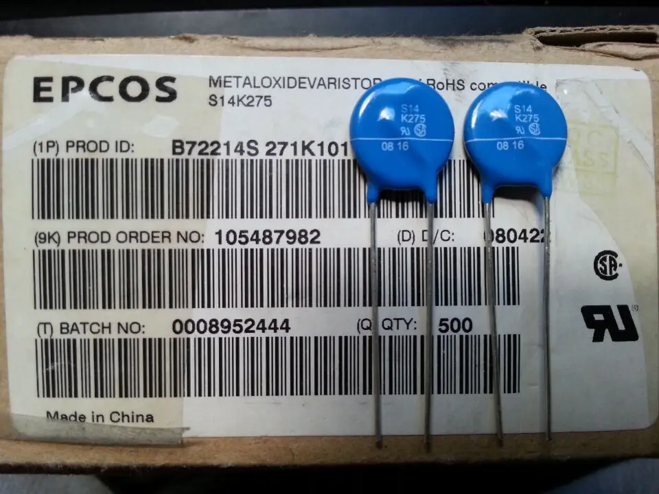 20pcs/S14K275 B72214S0271K101 varistorvaristorvaristor s14k275