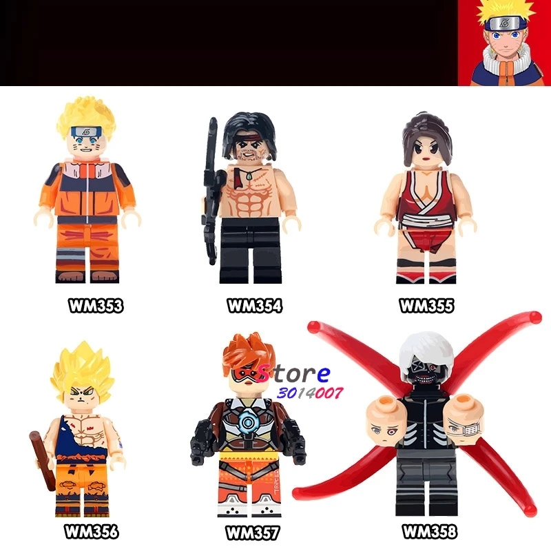 

Single Uzumaki Stallone First Blood Rambo Mai Shiranui Son Goku Tracer Tokyo building blocks models bricks toys for children kit