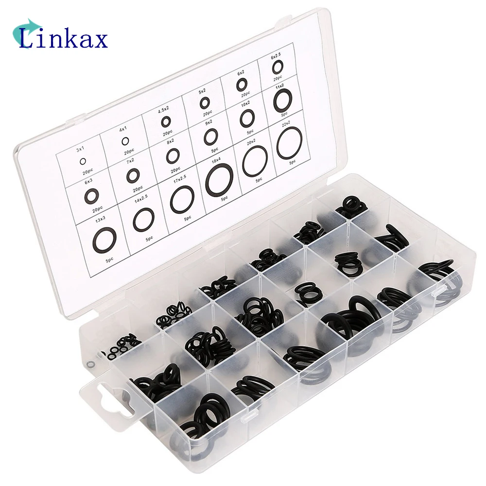 225 pcs Rubber O Ring O Ring Washer Seals Watertightness Assortment
