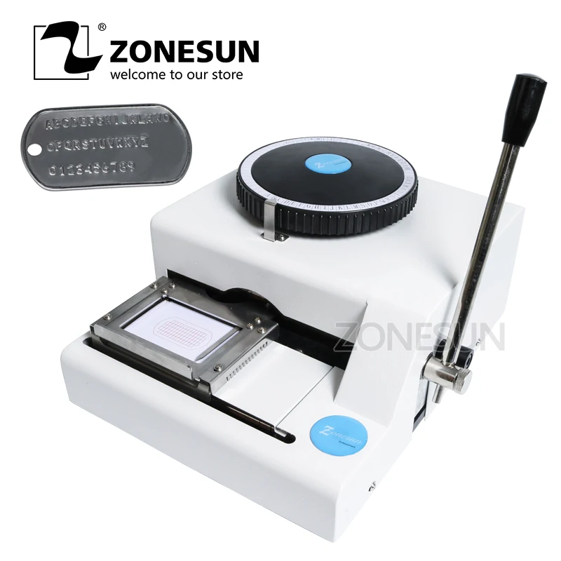 ZONESUN 52 символа собаки бирки машина для тиснения Военная штамповочная Машина
