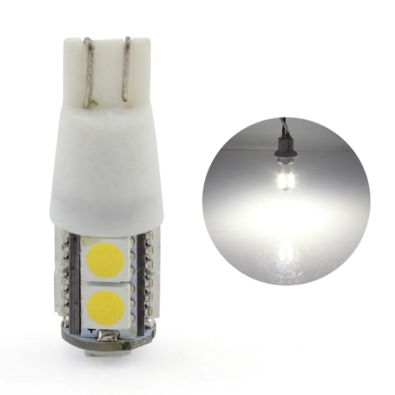 T10 W5W светодиодный светильник 9 s 5050 SMD 12V 24V DC 1 W натуральный белый для указателя
