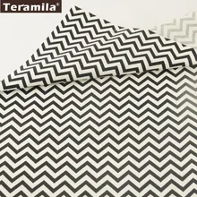 Новинка хлопок Teramila Ткань Twill черный закрытый волны Дизайн Tecido для одежды Лоскутная Ткань Лоскутное шитье постельные принадлежности