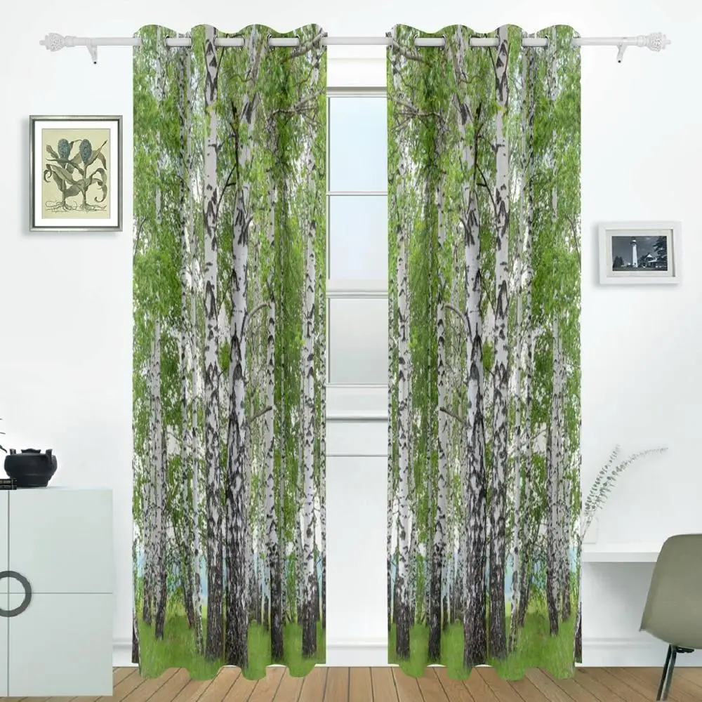 Birch Tree Curtains Drapes Panels Darkening Blackout Grommet Room