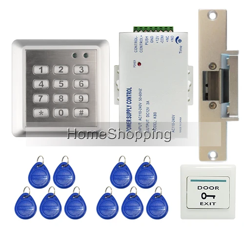 Brand New In Stock DIY Waterproof RIFD Keypad Door Access Control System Kit Set + Electric Strike Lock FREE SHIPPING WHOLESALE Brand New In Stock DIY Waterproof RIFD Keypad Door Access Control System Kit Set + Electric Strike Lock FREE SHIPPING WHOLESALE