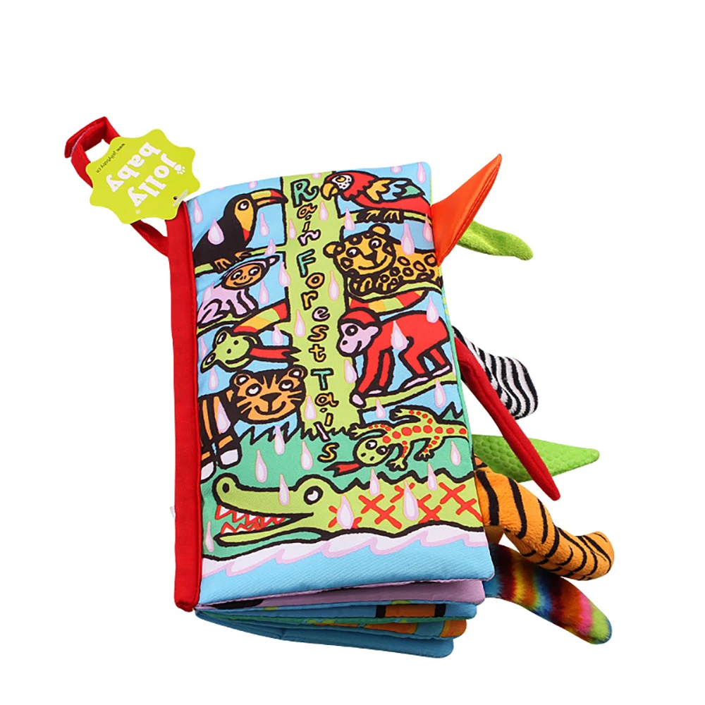 4 стиля детские животные хвосты тканевая книга + 8 погремушек игрушки + игровой коврик с восхитительным звуком Детские обучающие игрушки