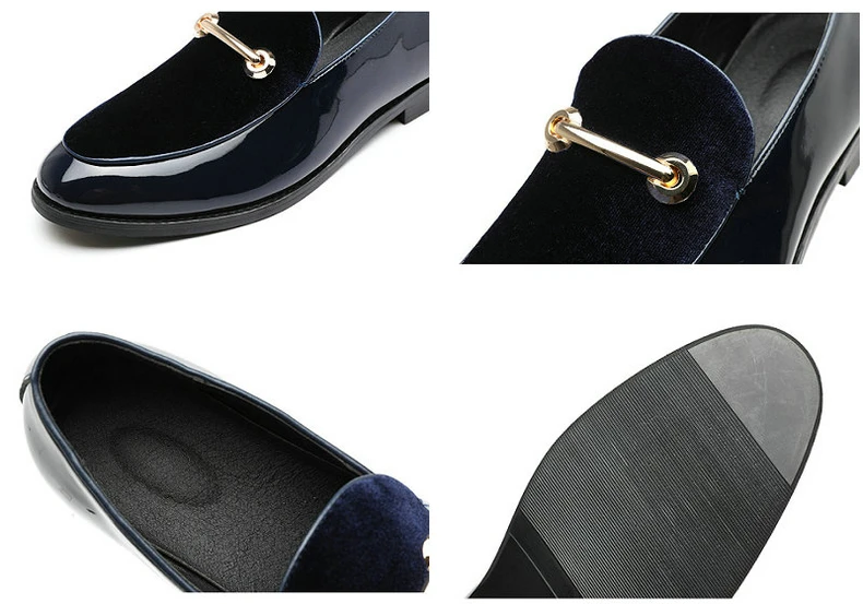 Mens Casual Shoes' Loafers Slip-On Men Shoes Luxury Brand Big Size 12 PU Patent Leather Men Loafer Shoes Black Driving Shoe New  (8)